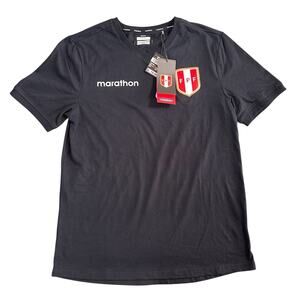 Marathon Men's Peru FPF Soccer Black T Shirt Size M